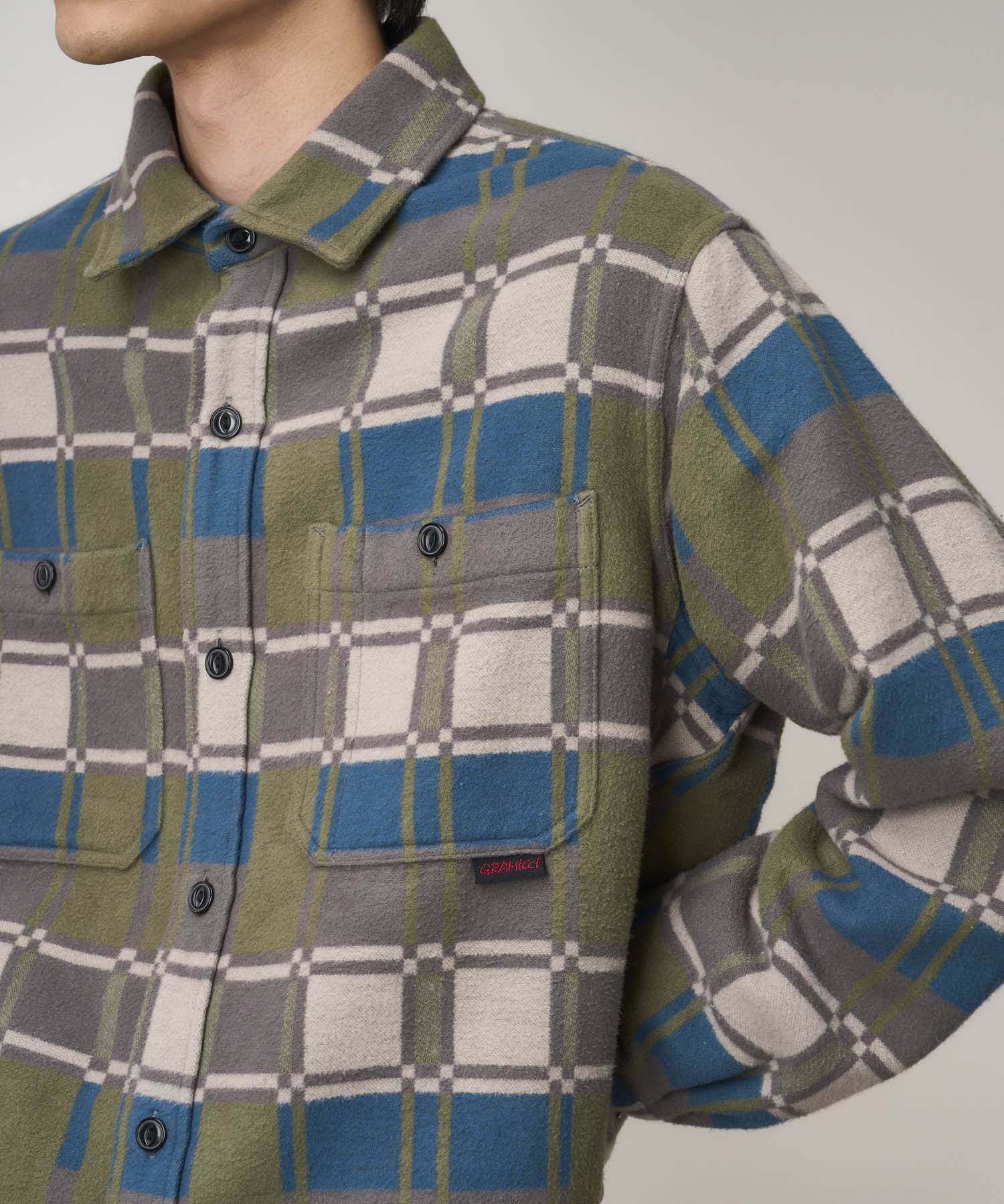 Gramicci Flannel Anthony Shirt (Silver Check) - Image 6