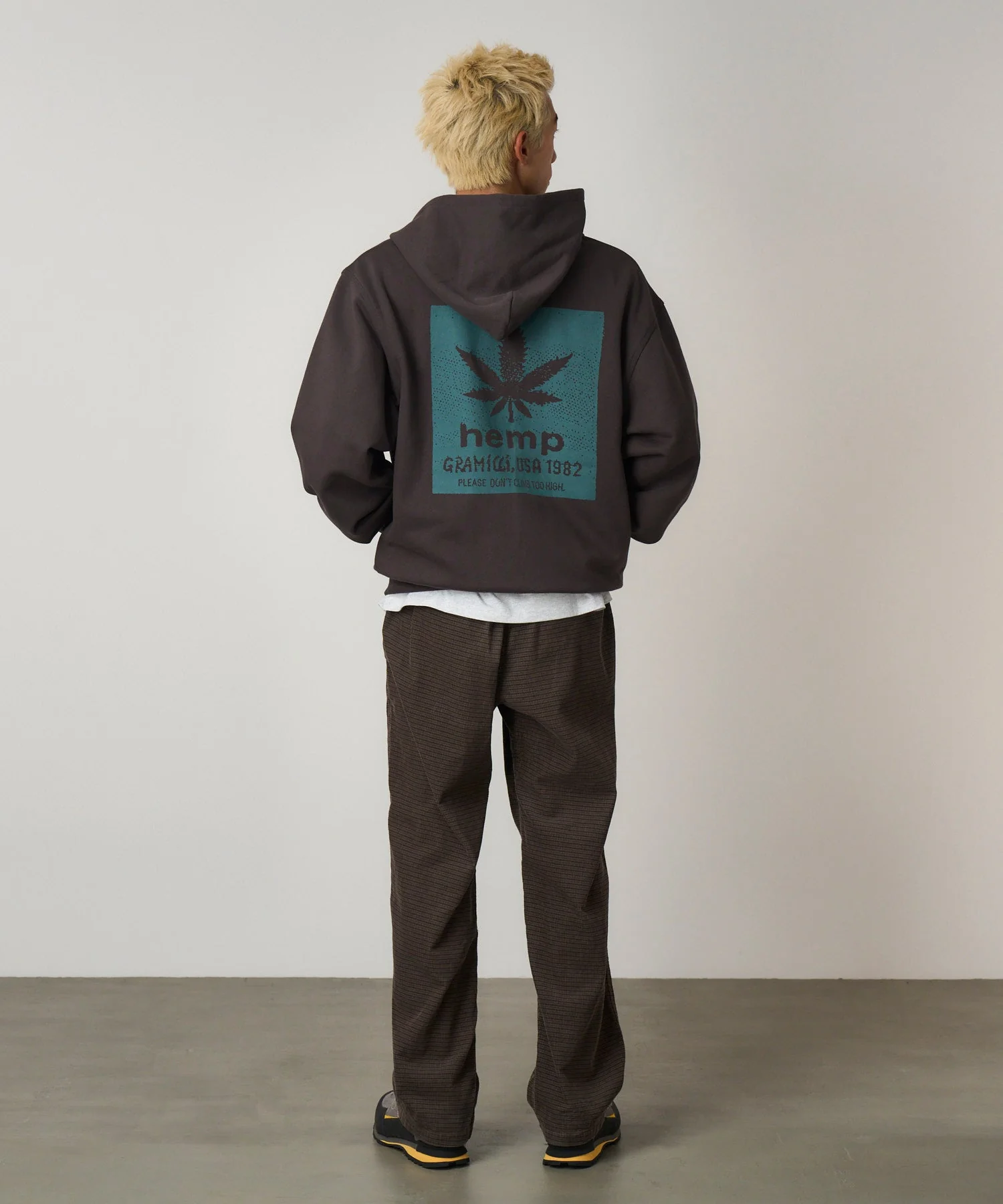 Gramicci Hemp Zip Hooded Sweatshirt (Deep Brown) - Image 5