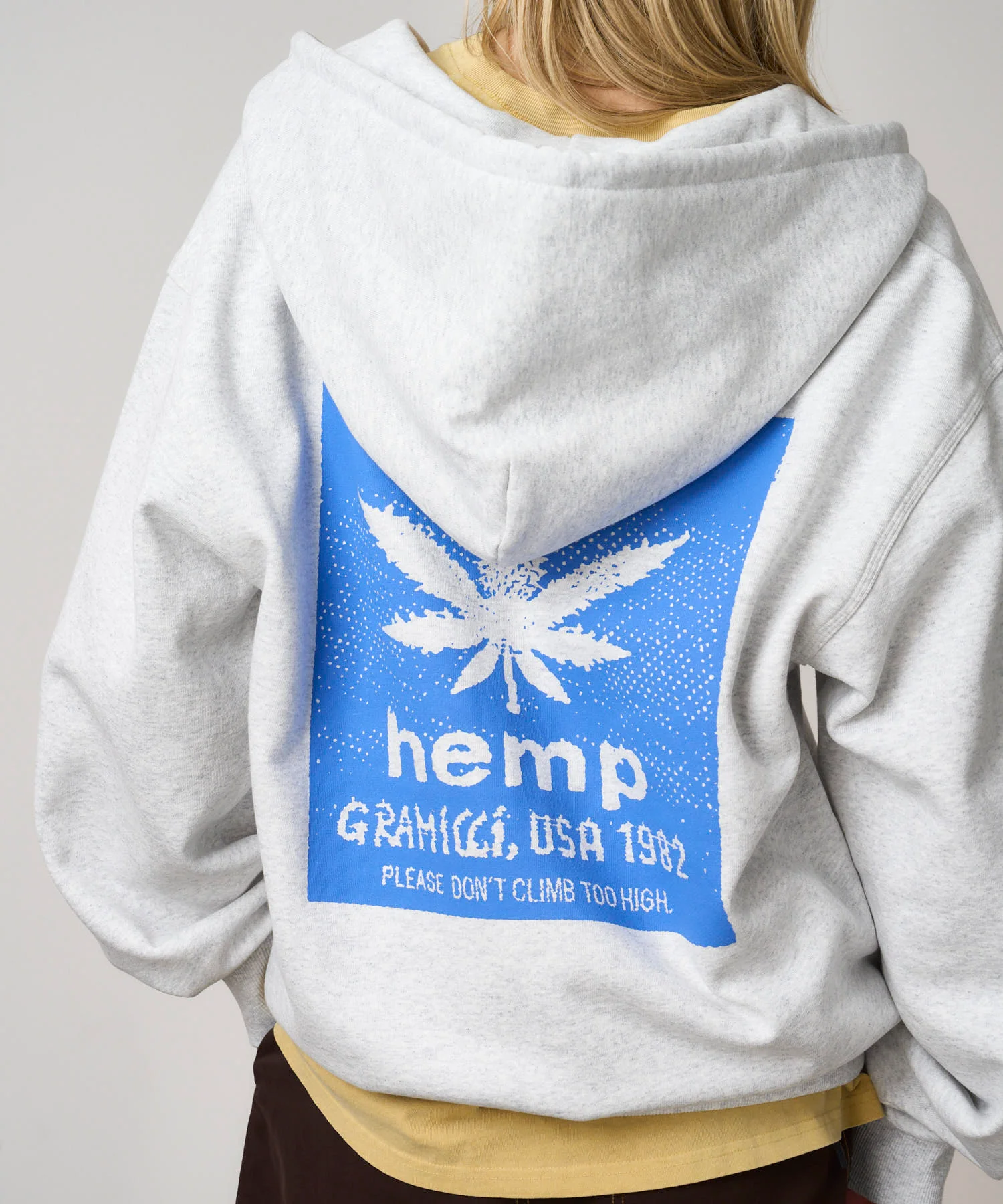 Gramicci Hemp Zip Hooded Sweatshirt (Heather Ash) - Image 3