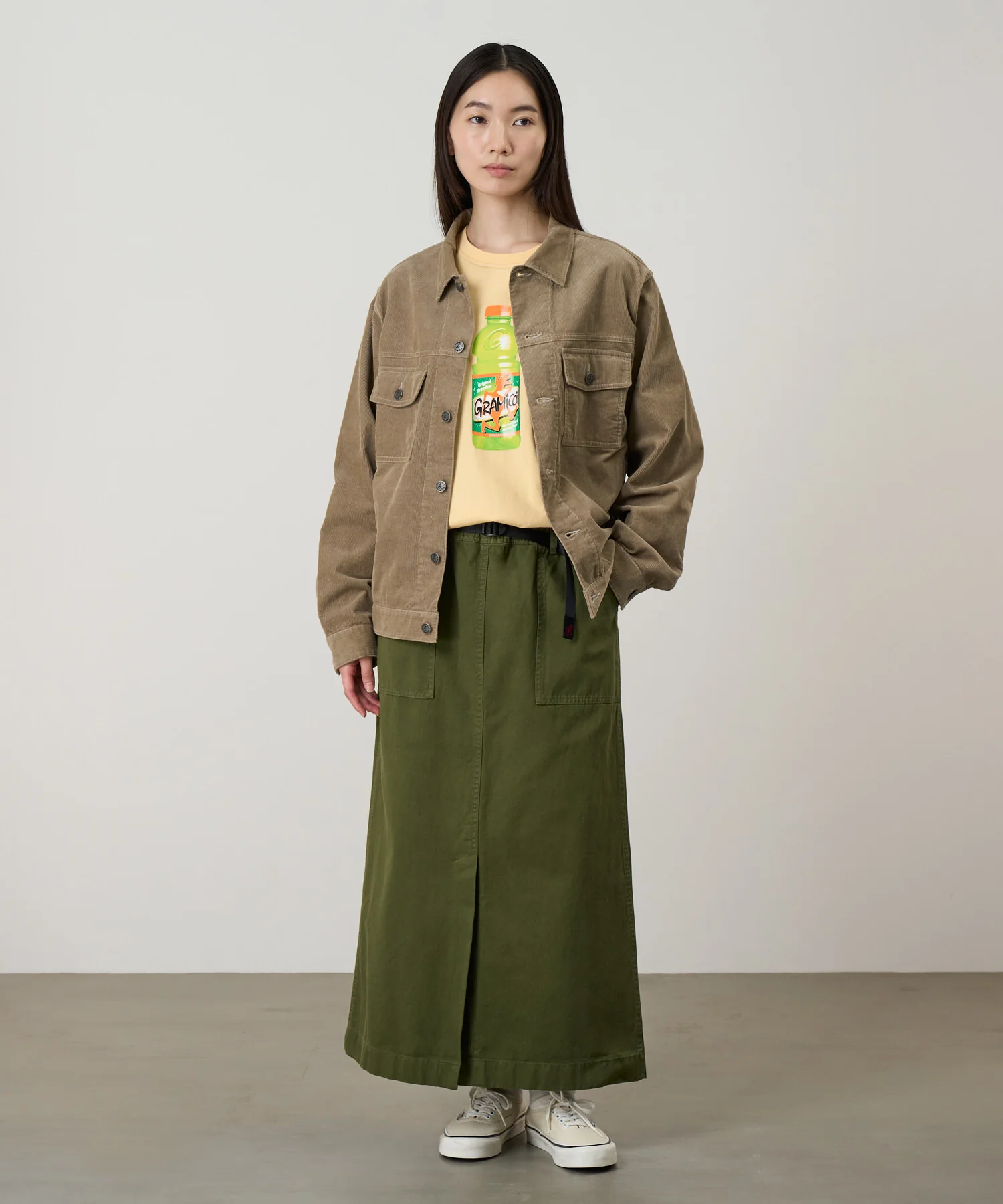 Gramicci Long Baker Skirt (Olive) - Image 3