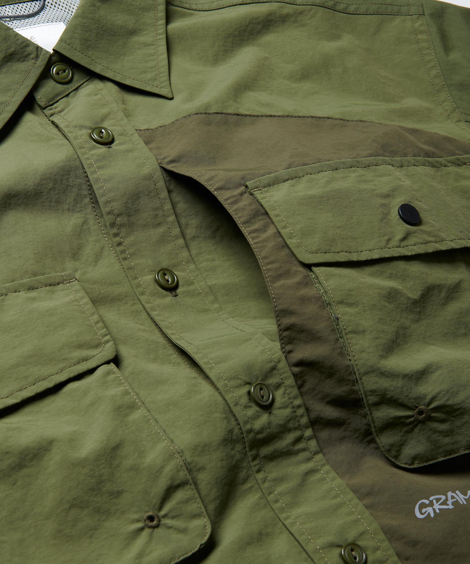 Gramicci Nylon Brentwood Shirt (Olive) - Image 11