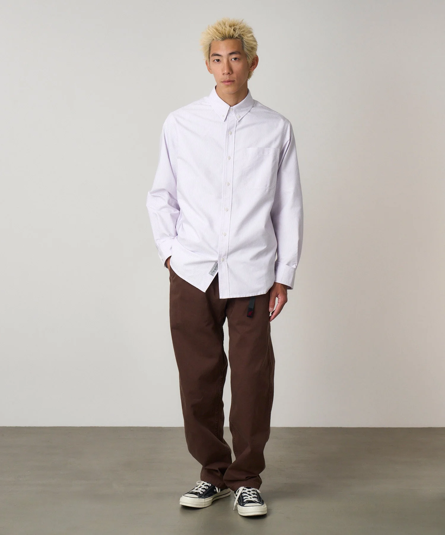 Gramicci Oxford Stance Button Down Shirt (Iris Stripe) - Image 3