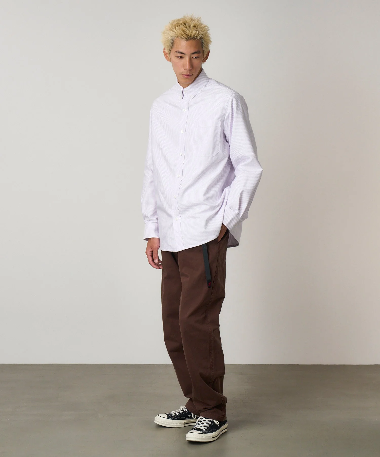 Gramicci Oxford Stance Button Down Shirt (Iris Stripe) - Image 4