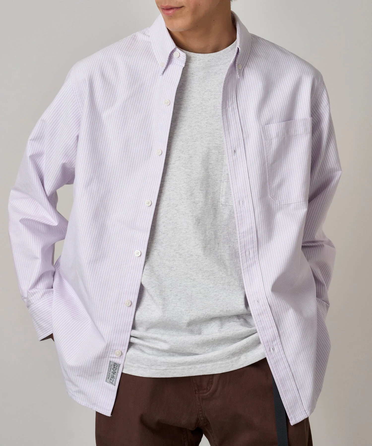 Gramicci Oxford Stance Button Down Shirt (Iris Stripe) - Image 7