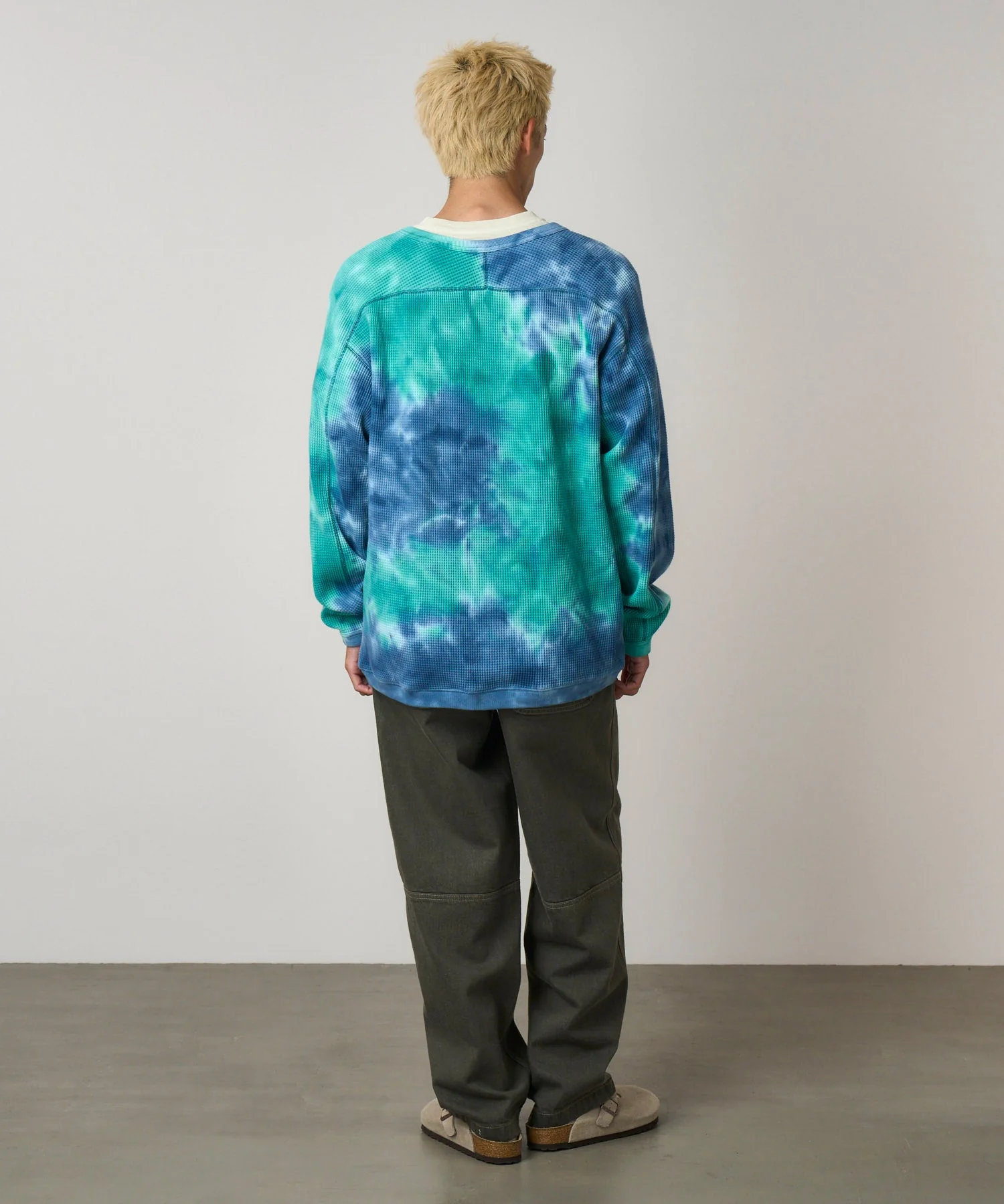 Gramicci Waffle Crew Pullover (Turquoise Tie-Dye) - Image 5