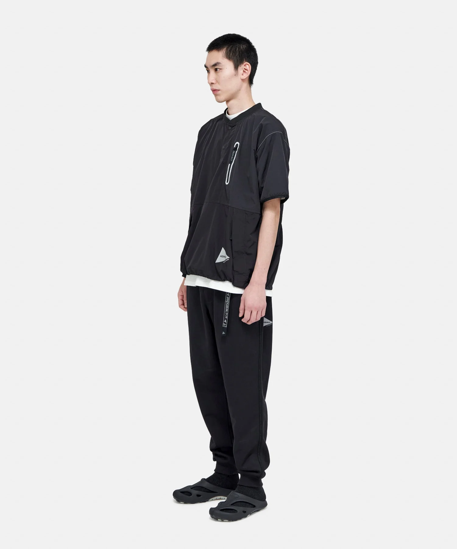 Gramicci x and wander Patchwork Wind Tee (Black) - Image 5